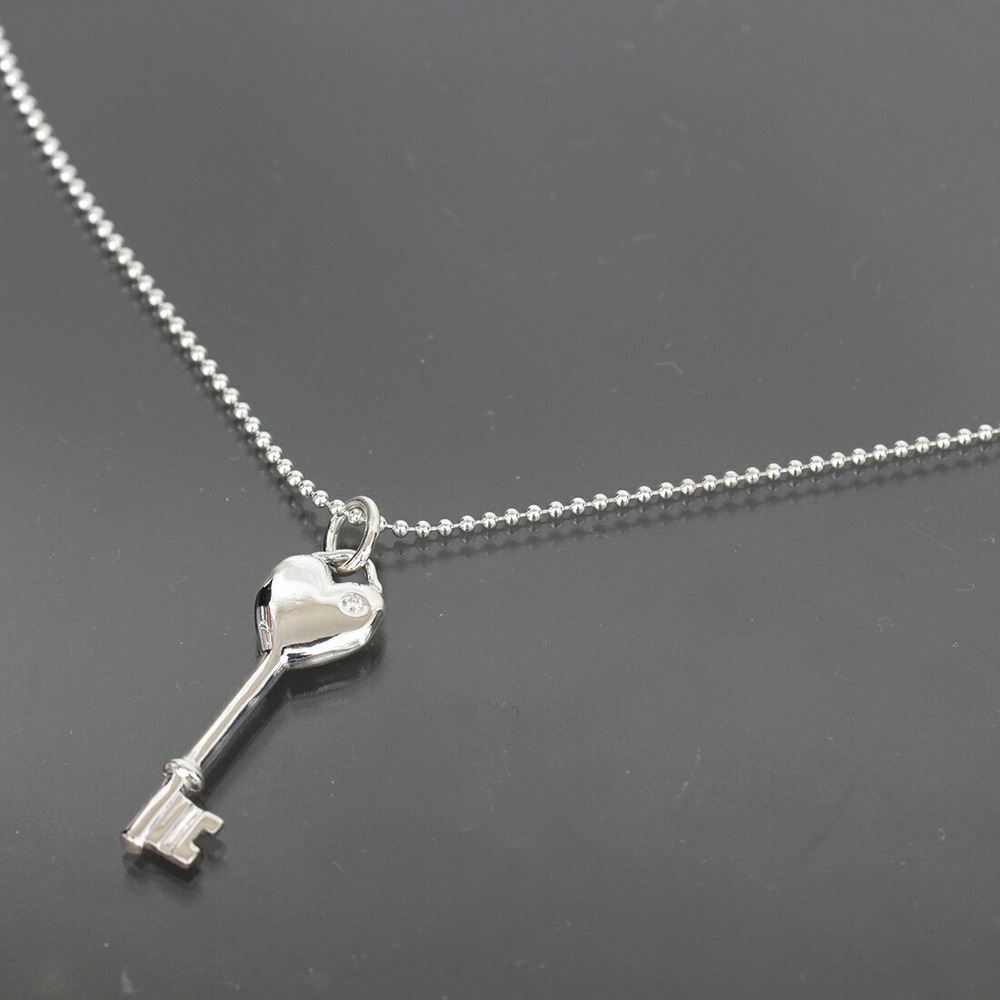 Tiffany Key Necklace Diamond Silver